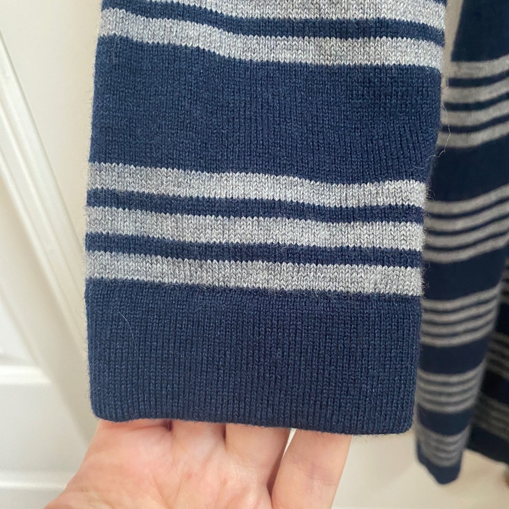Vineyard Vines Wool Sweater Dress Medium Navy Blue Midi Fall Nautical Preppy - Picture 5 of 7